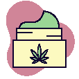 Illustrated cannabis topical container and ointment