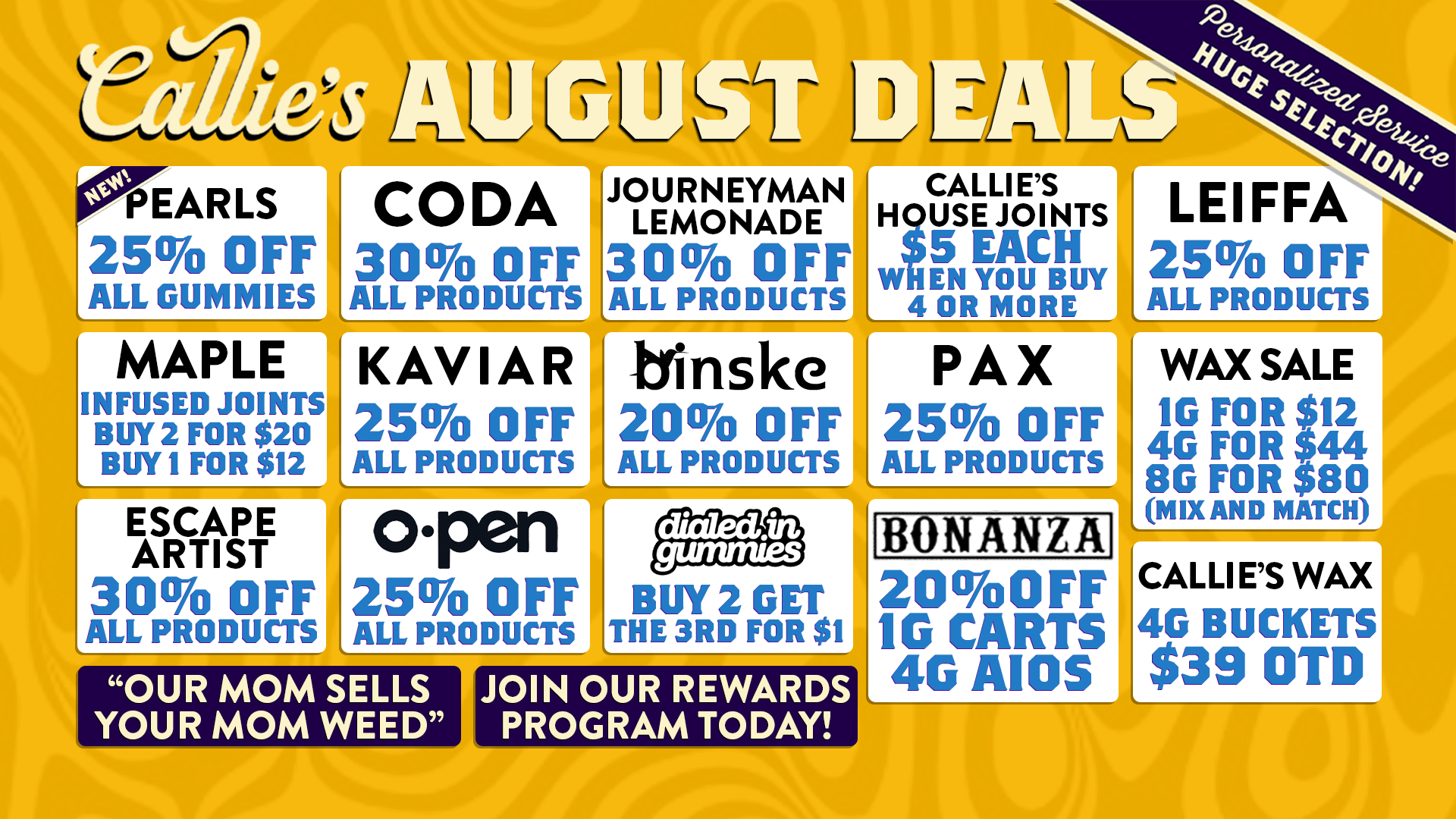 JULY SPECIALS MENU