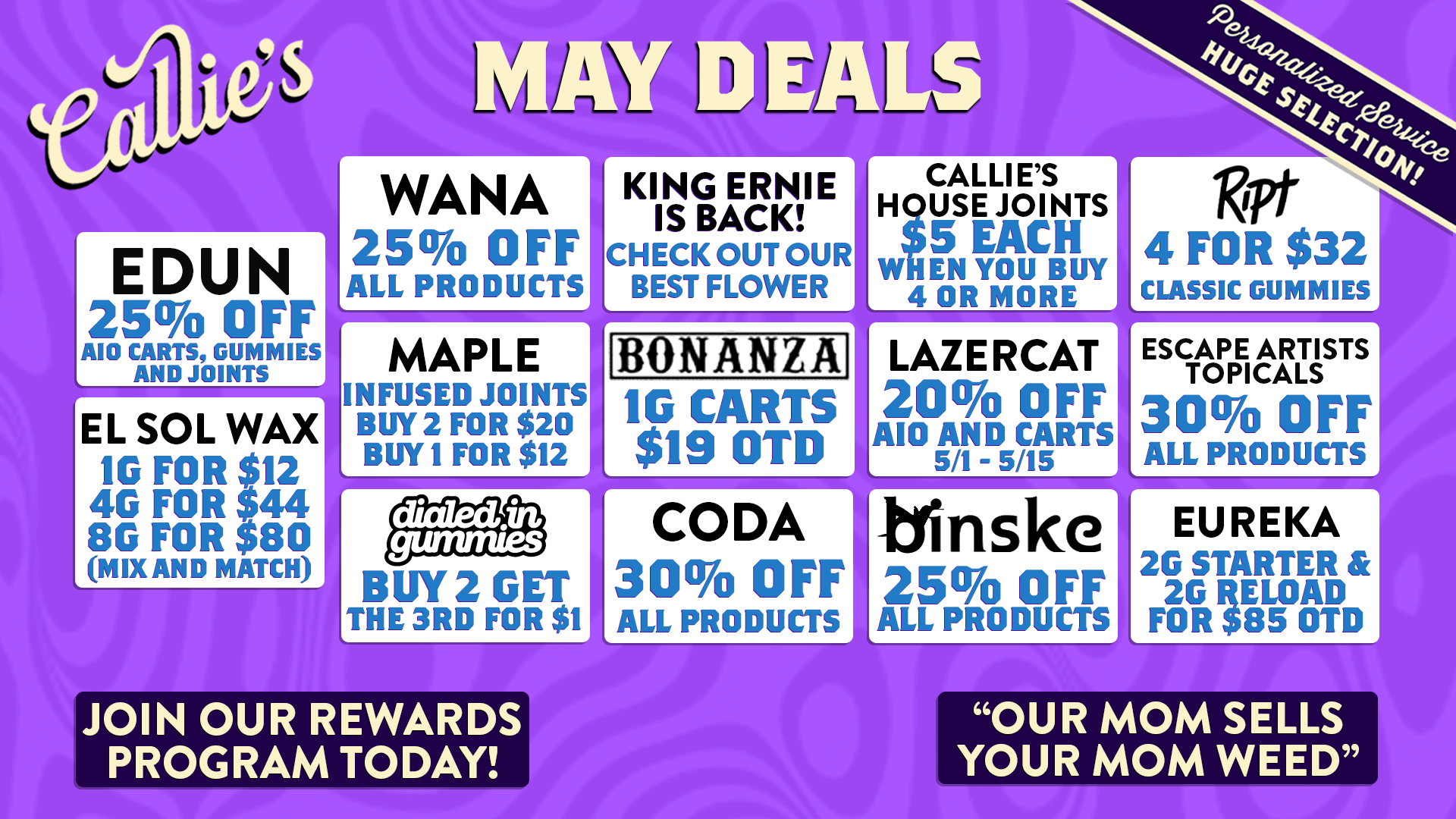 MAY SPECIALS MENU